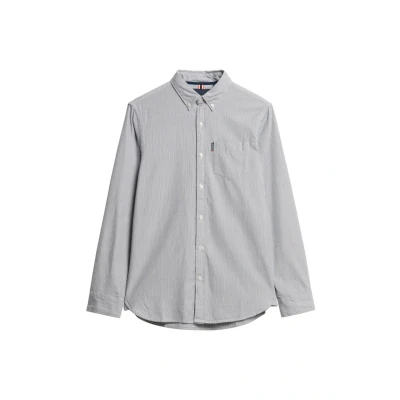 Afbeelding van Superdry Essentials LONG Sleeve Oxford Overhemd, Heren, Maat: XL, Needle ticking stripe