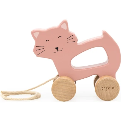 Afbeelding van Trixie Wooden pull along toy Mrs. Cat
