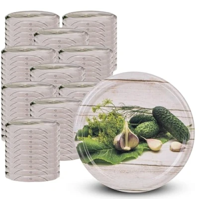 Afbeelding van KADAX schroefdeksel met diameter van 82 mm, metalen 6 inkepingen, schroefdeksel, vogelmotief, inkepingen