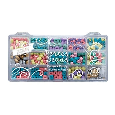 Afbeelding van BUKI DOOS HOUTEN PARELS KLEUREN