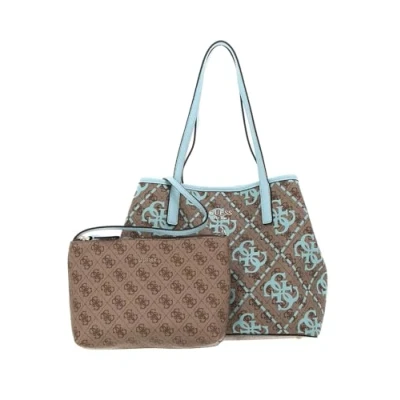 Afbeelding van GUESS Vikky Large Tote Bag voor dames, Melklogo/ijsblauw