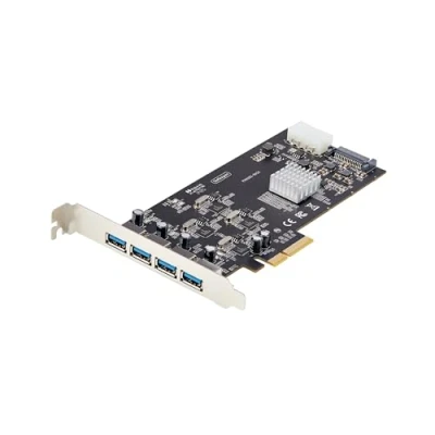 Afbeelding van StarTech.com 4 poorts USB PCIe kaart, 3.2 5 Gbps, PCI Express kaart met onafhankelijke controllers, A poorten