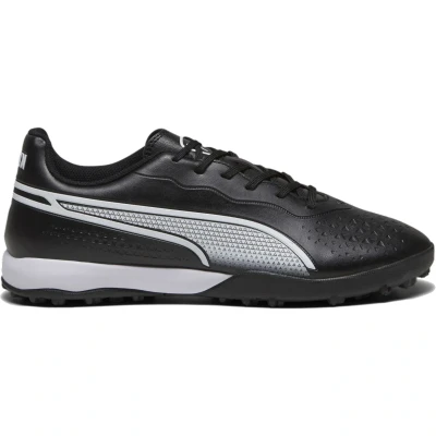 Afbeelding van Puma KING Match TT Voetbalschoenen voor kunstgras, Heren, Maat: 44.5, Black/white Hoogwaardig imitatieleer