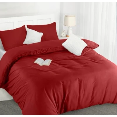 Afbeelding van Utopia Bedding Dekbedovertrekset Zachte dekbedovertrek van microvezel, 200 x cm, met kussenslopen 50 75 cm Beddengoedset Rood