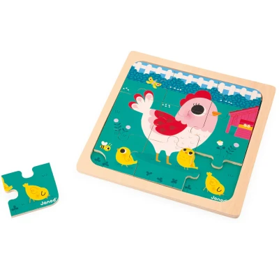 Afbeelding van Janod puzzel kip henriette 9st