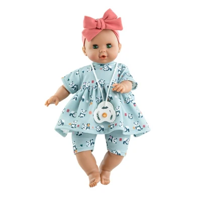 Afbeelding van Paola Reina pop Sonia panda jurk met geluid 36 cm