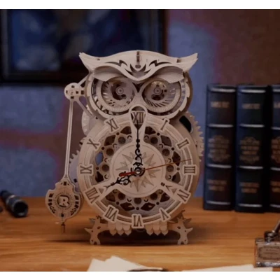 Afbeelding van Robotime Rokr Owl Clock LK503