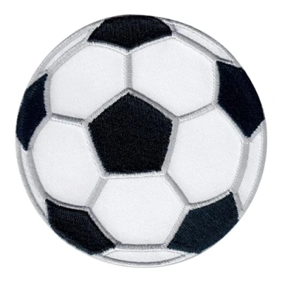 Afbeelding van PatchMommy Geborduurde patch om op te strijken in de vorm van een voetbal, sport, geborduurd stuk naaien of lijmen met strijkijzer voor kinderen en baby&#039;s
