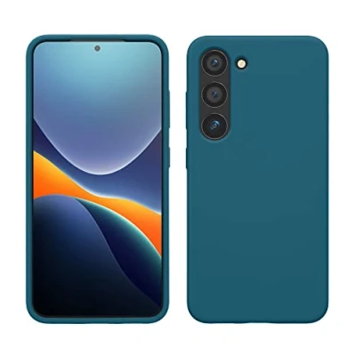 Afbeelding van kwmobile telefoonhoesje geschikt voor Samsung Galaxy S23 Hoesje met siliconen coating Smartphone case in mat petrol