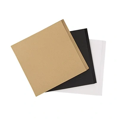 Afbeelding van Rayher 100 stuks origami vouwvellen, 20 x cm, 80 g/m², 3 verschillende kleuren, zwart/wit/kraftpapier, dubbelzijdig, vouwpapier voor kinderen en volwassenen, 67372999