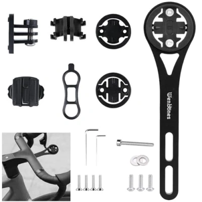 Afbeelding van Wenbones Ingebouwde fietscomputerhouder, outdoor front aluminium fietshouder, houder voor Wahoo, Garmin, Bryton, GIT, actiecamera&#039;s en licht