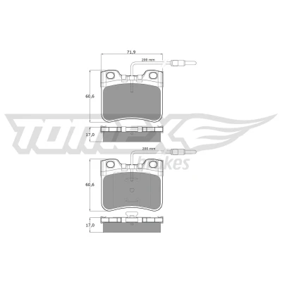 Afbeelding van TOMEX brakes TX 11 98 Remblokkenset Vooras Incl. slijtage waarschuwingscontact CITROËN: AX, PEUGEOT: 106 I Hatchback