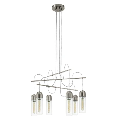 Afbeelding van EGLO Zacharo Hanglamp E27 Staal;Glas Grijs