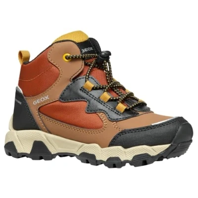 Afbeelding van Geox Veterboots voor kinderen, Maat: 38, Light brown/black Imitatieleer/ textiel