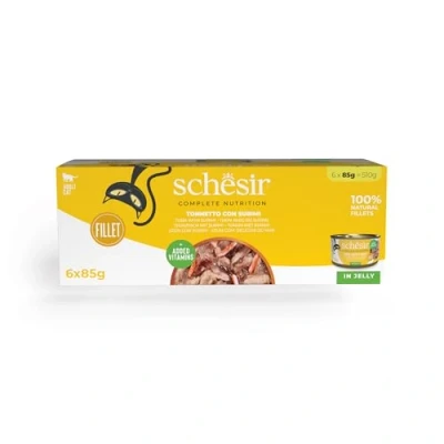 Afbeelding van 24x85g Natural Tonijn met Surimi Schesir Kattenvoer