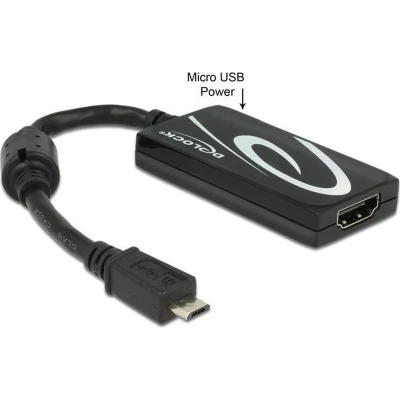 Afbeelding van Premium USB Micro naar HDMI MHL3.0 4K 30Hz adapter 5 pins / zwart 0,20 meter