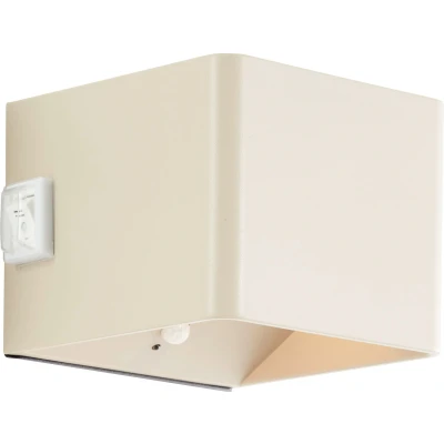 Afbeelding van Brilliant ISEO Oplaadbare wandlamp op accu draadloos met bewegingssensor IP44 LED 4W 300 Lumen 3000K batterijen indicator Zandbeige