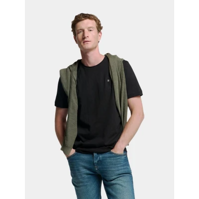Afbeelding van No Excess Mannen Timeless Basics Round Neck Detail T Shirt Zwart S