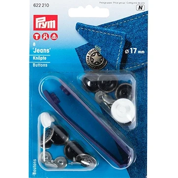 Afbeelding van Zilver Prym Jeansknopen American Star 17mm Oud