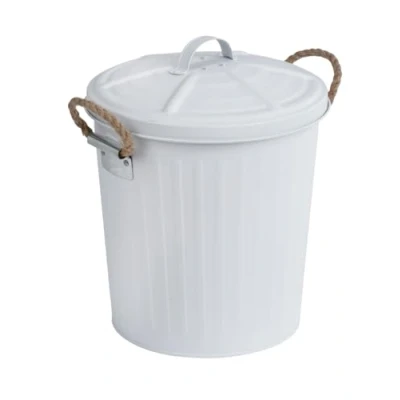Afbeelding van WENKO Cosmetica emmer Gara wit mat afvalemmer inhoud: 6 l, staal, 24 x 28,5 23 cm,