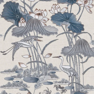 Afbeelding van Dutch Wallcoverings Tapestry Lotus Pond Blue TP422702