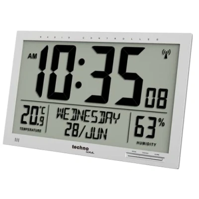 Afbeelding van Technoline digitale wandklok WS 8113 373x228x30mm zilver met 1 buitensensor 30m TL WS8113