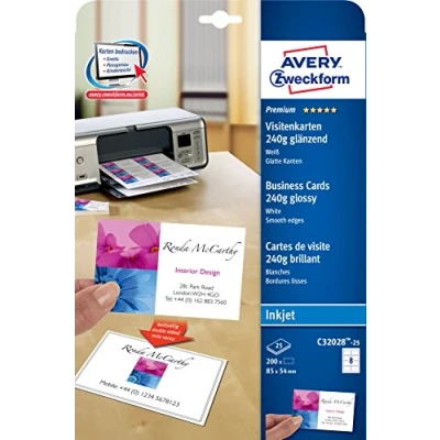 Afbeelding van AVERY Zweckform Premium Visitekaartjes, glanzend