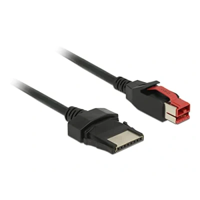 Afbeelding van DeLOCK 85480 câble électrique Noir 4 m PoweredUSB Cables électriques (4 m, Male connector/Male connector, PoweredUSB, Noir)