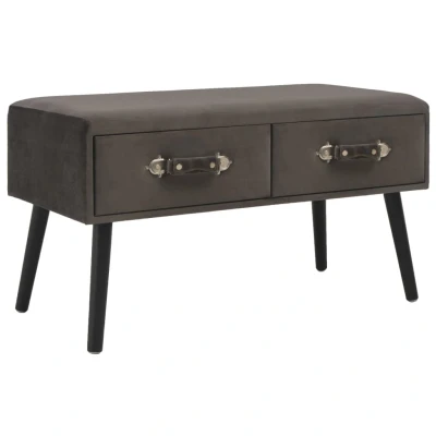 Afbeelding van Salontafel 80x40x46 cm fluweel grijs