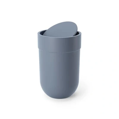Afbeelding van Umbra 6 liter afvalemmer met kanteldeksel, voor badkamer en prullenbak kleine ruimtes, kunststof, leisteenblauw,