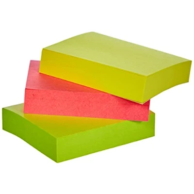 Afbeelding van Post it Notes, 100 Vel, Ft 38 X 51 Mm, Blister Van 3 Blokken In Neongeel, Guava Roze En Neongroen Memoblok