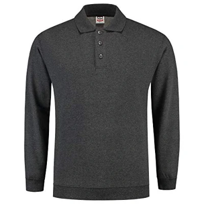 Afbeelding van Tricorp Polosweater Boord Casual Antraciet Maat 5XL