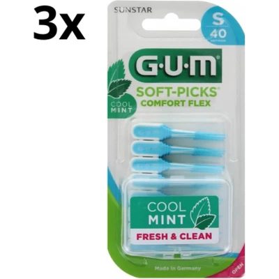 Afbeelding van GUM Soft Picks Comfort Flex Cool Mint Small 3 x 40 stuks Voordeelverpakking