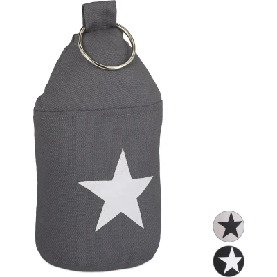 Afbeelding van Relaxdays deurstopper ster deurvastzetter deurstop met handvat deurbuffer decoratief donkergrijs