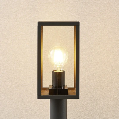 Afbeelding van Lindby Tuinpad verlichting 1licht aluminium, glas H: 80 cm E27 donkergrijs, helder