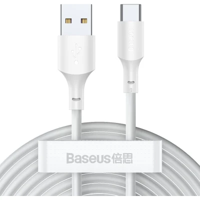 Afbeelding van Baseus Simple Wisdom 5A USB naar C Kabel 40W 1.5M Wit (2 Pack)