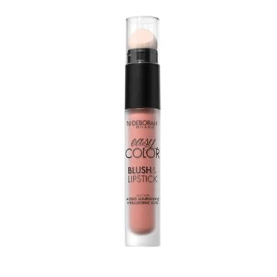 Afbeelding van Deborah Milano 04 Peach Dream Blush &amp; Lipstick Easy Color met hyaluronzuur en zoete amandelolie, intensieve langdurige kleur op wangen lippen, 30 ml