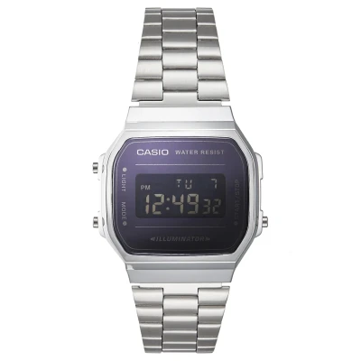 Afbeelding van Casio heren Vintage horloge A168WEM 1EF in de kleur Zilver