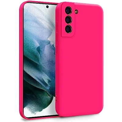 Afbeelding van MyGadget Beschermhoes van siliconen, compatibel met Samsung Galaxy S21, zacht en zacht, TPU, microvezelvoering, extra dun licht, donkerroze
