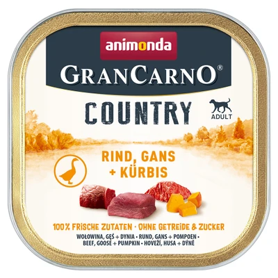 Afbeelding van Voordeelpakket: 44x150g animonda GranCarno Adult Country Rund, Gans &amp; Pompoen Honden Natvoer