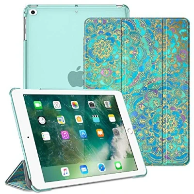 Afbeelding van Fintie Ultradunne beschermhoes voor iPad 9,7 inch 2018 2017 / Air 2 (2014) (2013) met automatische slaap/waakfunctie, jade