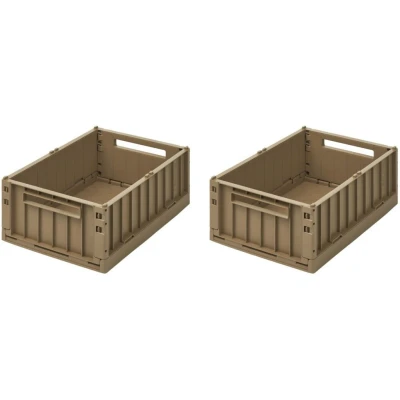 Afbeelding van Liewood Kratjes Weston Medium Oat (set van 2)