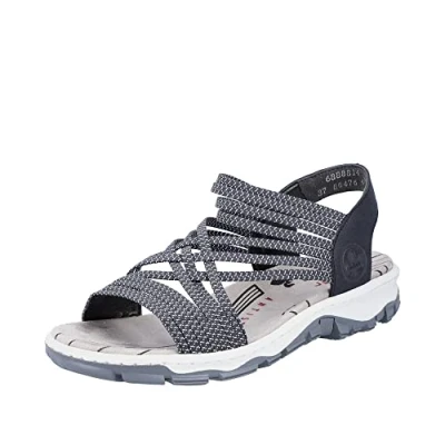 Afbeelding van Rieker 68888 trekkingsandalen voor dames, Gecombineerd blauw.