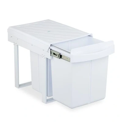 Afbeelding van inbouw prullenbak 3 vakken 20 l &amp; 2x 10 keukenkastje wit