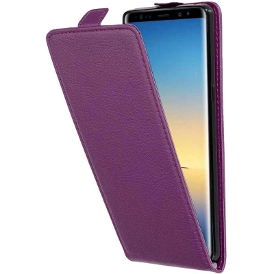 Afbeelding van Cadorabo Hoesje geschikt voor Samsung Galaxy NOTE 8 in BORDEAUX PAARS Beschermhoes flip design Case Cover van getextureerd imitatieleer