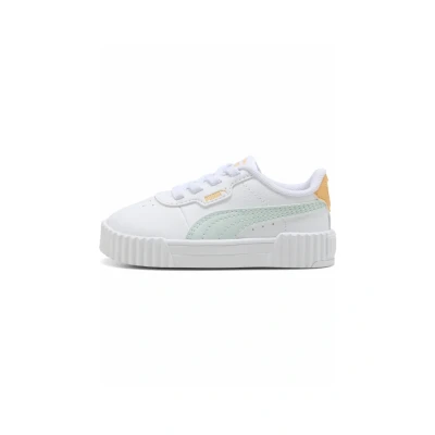Afbeelding van Puma Carina 3.0 Sneakers laag whitepeaceful bluealmost apricot voor kinderen, Maat: 23, White peaceful blue almost Kunststof