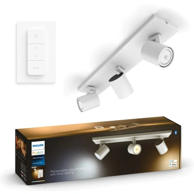 Afbeelding van Philips Hue Runner opbouwspot warm tot koelwit licht 3 spots wit 1 dimmer switch GU10