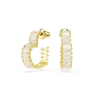 Afbeelding van Swarovski dames Matrix oorstekers verguld in de kleur Goud