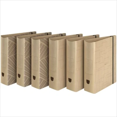 Afbeelding van 6 x Duurzaam A4 Ordner Zonder plastic, FSC gecertificeerd, Volledig recyclebaar Ronde rug 80mm