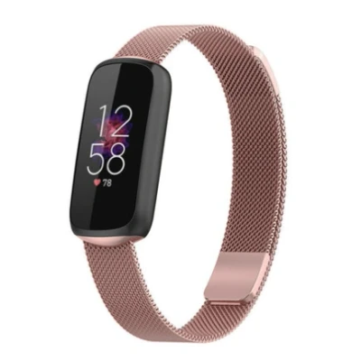 Afbeelding van Fitbit Luxe Milanese bandje Rosé goud RVS Horlogebandje
